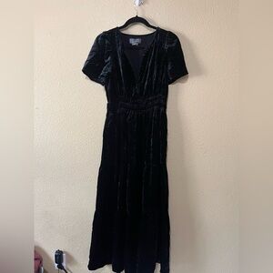 Anthropologie Somerset Black Velvet Dress size S